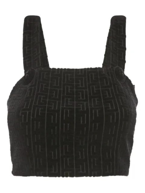 Balmain Pre-Owned patterned velvet crop top