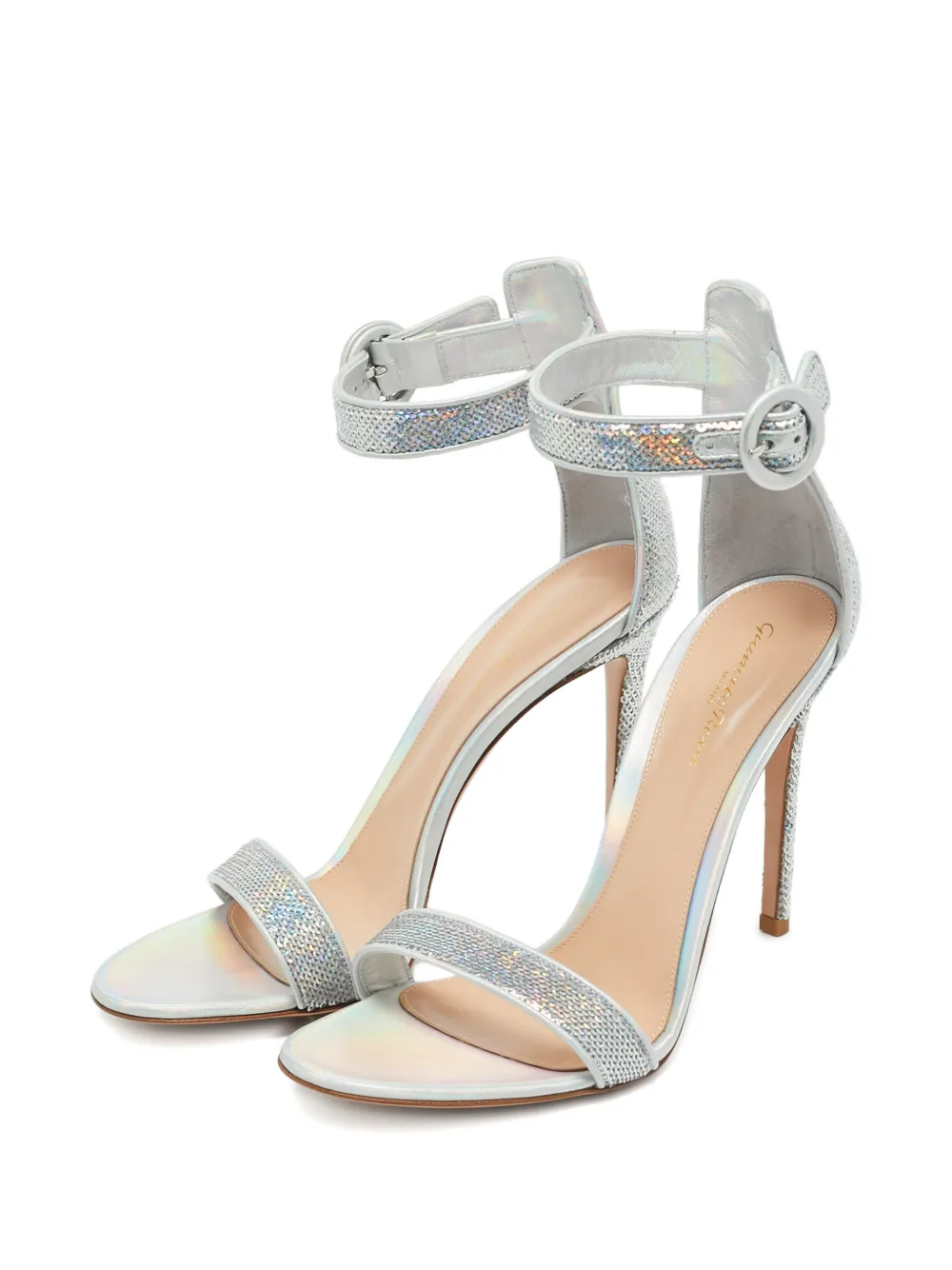 Gianvito Rossi Portofino sequin ankle-strap sandals - Zilver