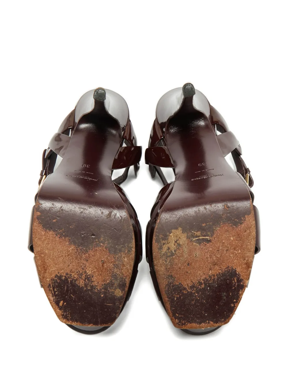 Saint Laurent Pre-Owned patent leather sandals - Rood