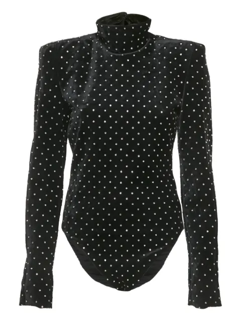 Saint Laurent Pre-Owned velvet crystal bodysuit