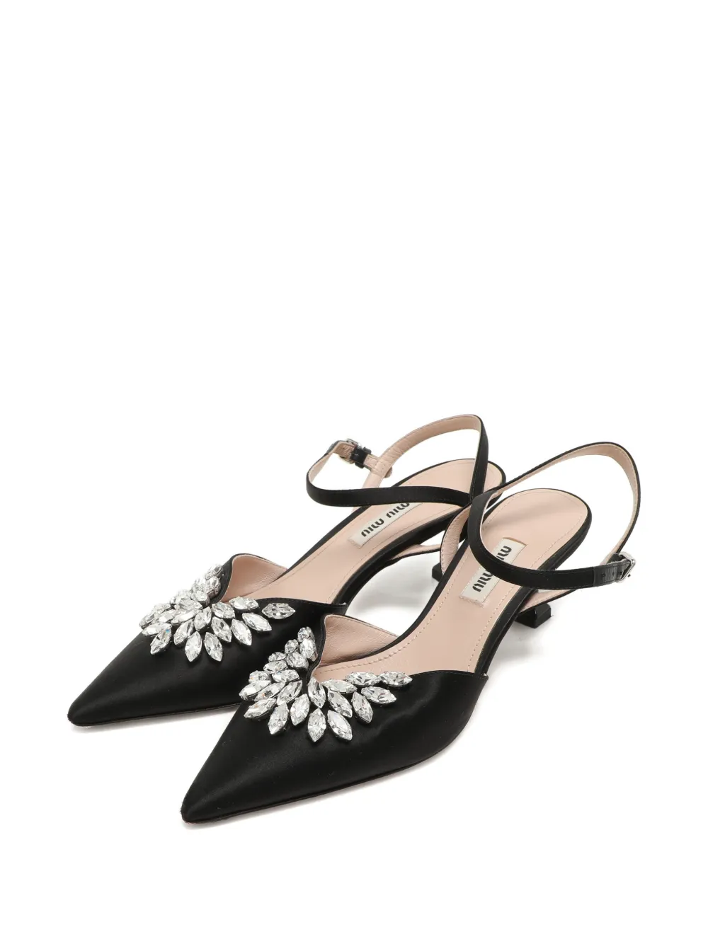Miu Miu Pre-Owned crystal-embellished pumps - Zwart