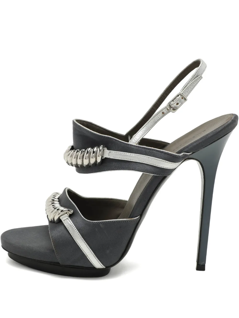 Pre-owned Balenciaga Slingback Sandals In Gray