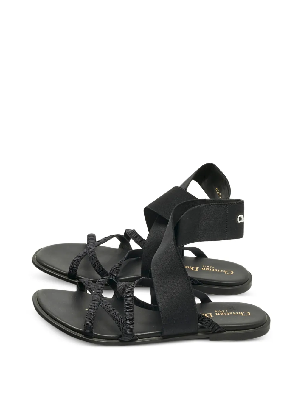 Christian Dior Pre-Owned elasticated-strap flat sandals - Schwarz