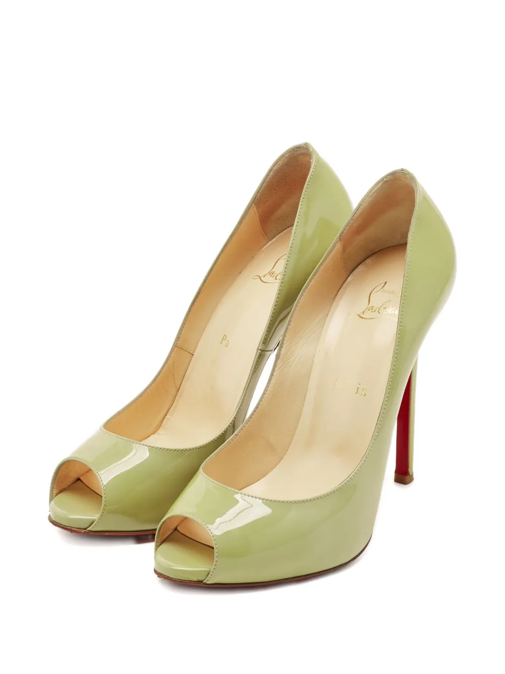 Christian Louboutin Pre-Owned Flo peep-toe pumps - Groen
