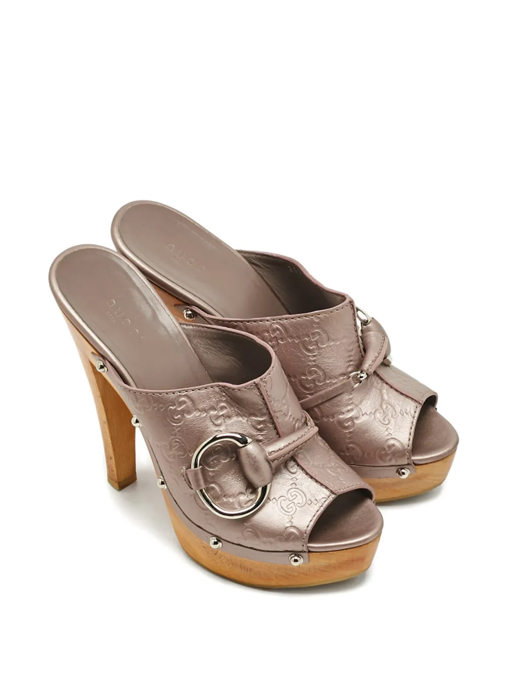 Gucci Pre-Owned Icon Bit leather clogs - Grijs