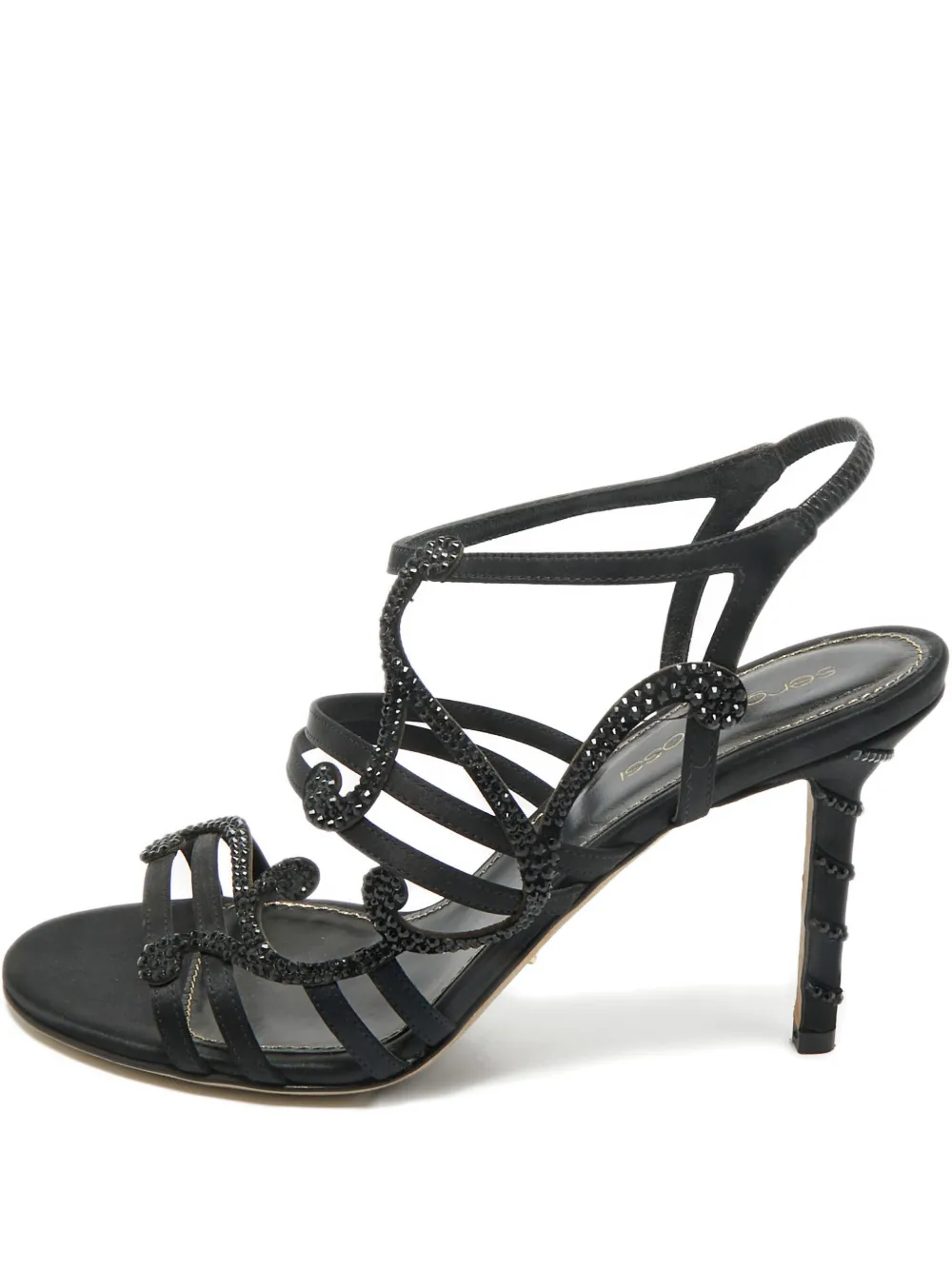 Sergio Rossi ankle-strap crystal-embellished sandals - Nero