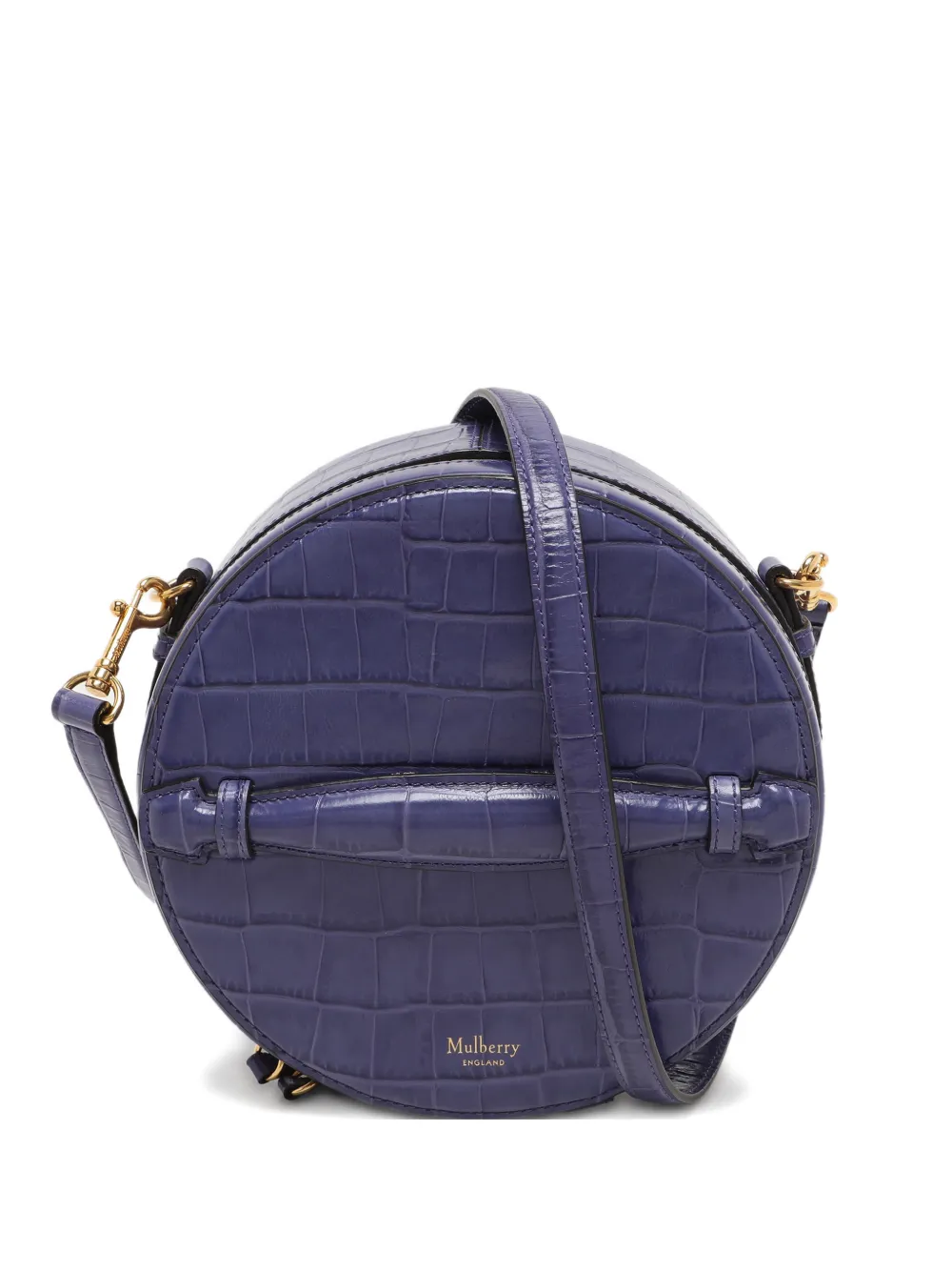 Mulberry Pre-Owned croc-embossed leather side-handle trunk bag | Purple | Image 1