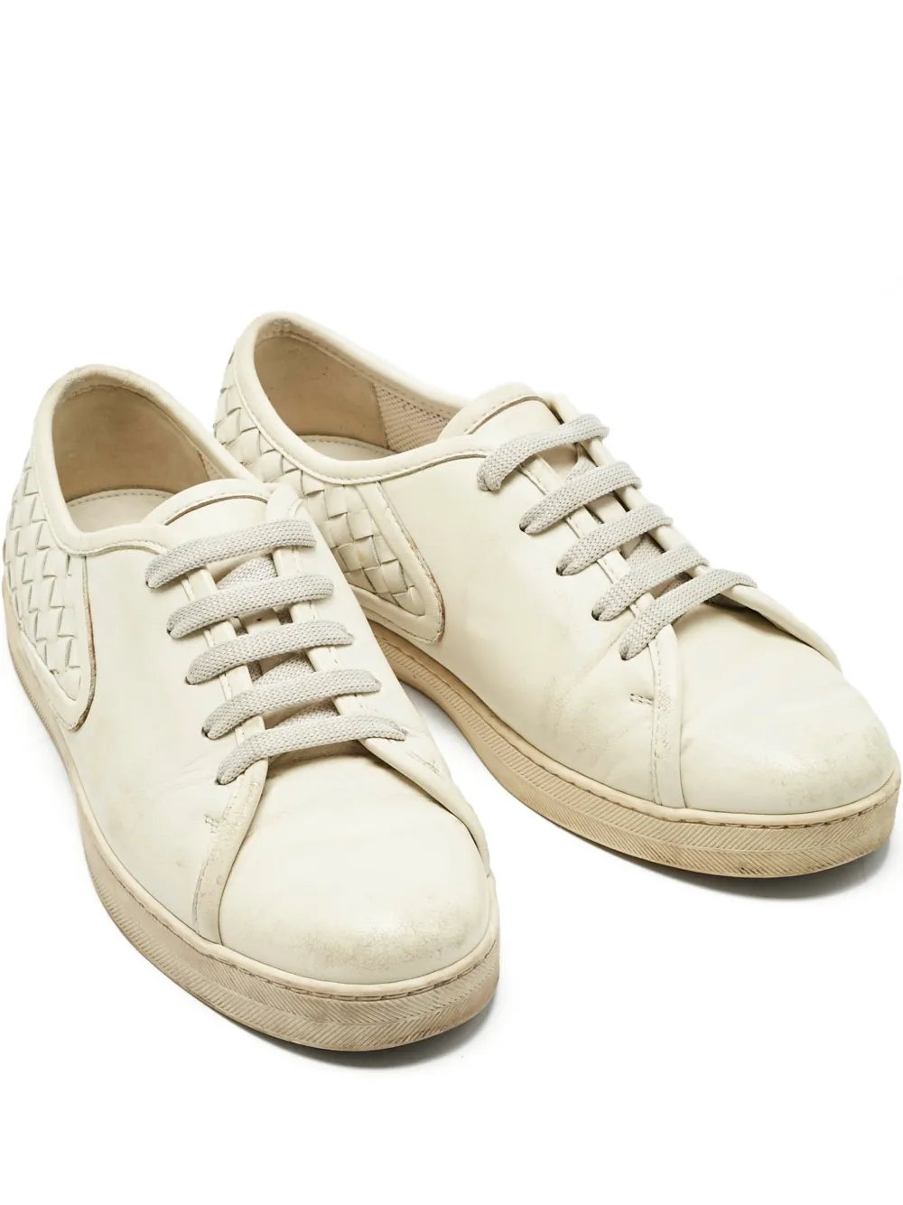 Bottega Veneta Pre-Owned Intrecciato leather low top - Bianco