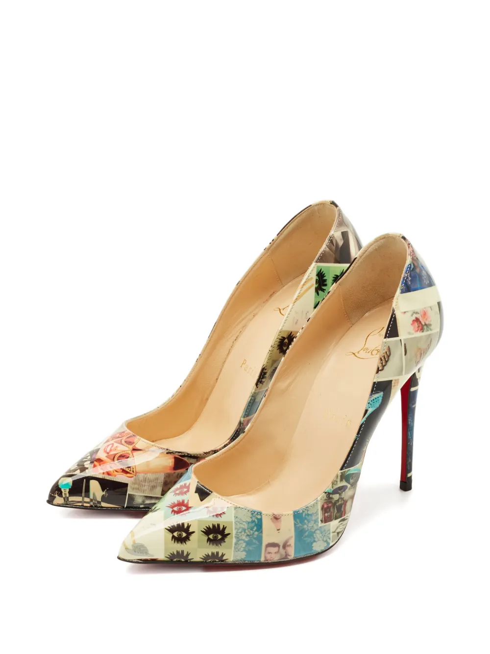 Christian Louboutin Pre-Owned Pigalle Follies pointed toe pump - Beige