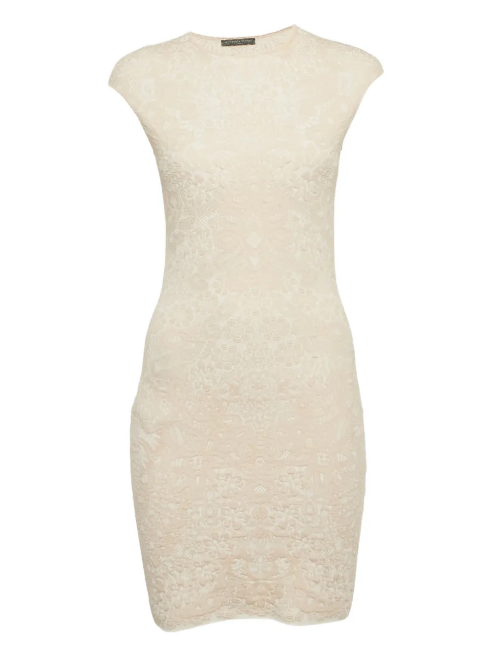 Alexander McQueen Pre-Owned jacquard-knit cap-sleeve dress - Neutrals