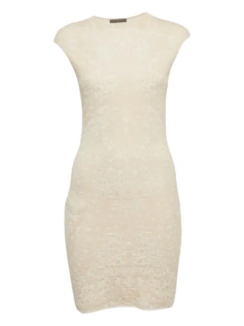 Alexander McQueen Pre-Owned jacquard-knit cap-sleeve dress