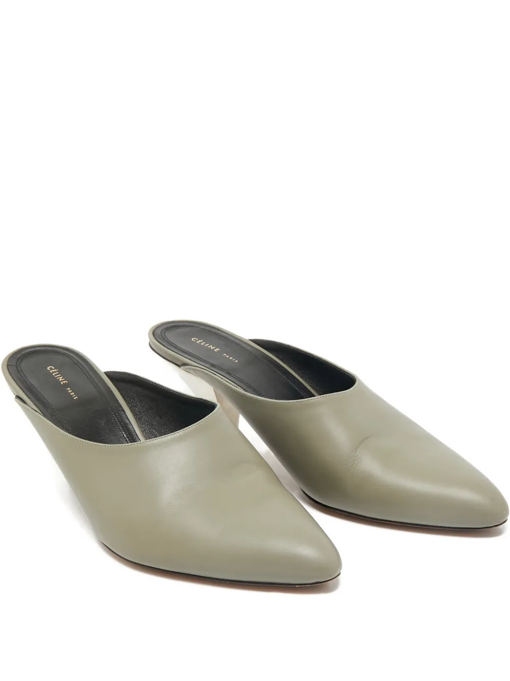 Celine Pre-Owned pointed-toe leather mules | Grey | Image 1