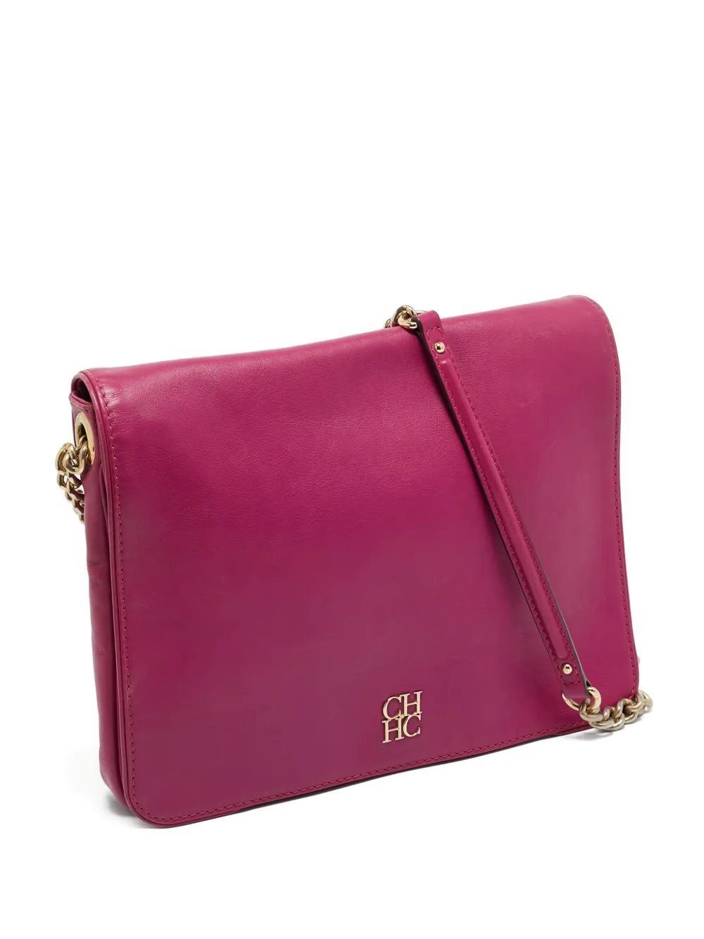 Carolina Herrera Vintage flap leather cross body bag - Rosa
