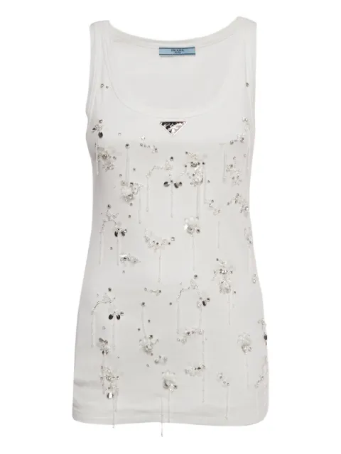 Prada Pre-Owned logo embellished tank top