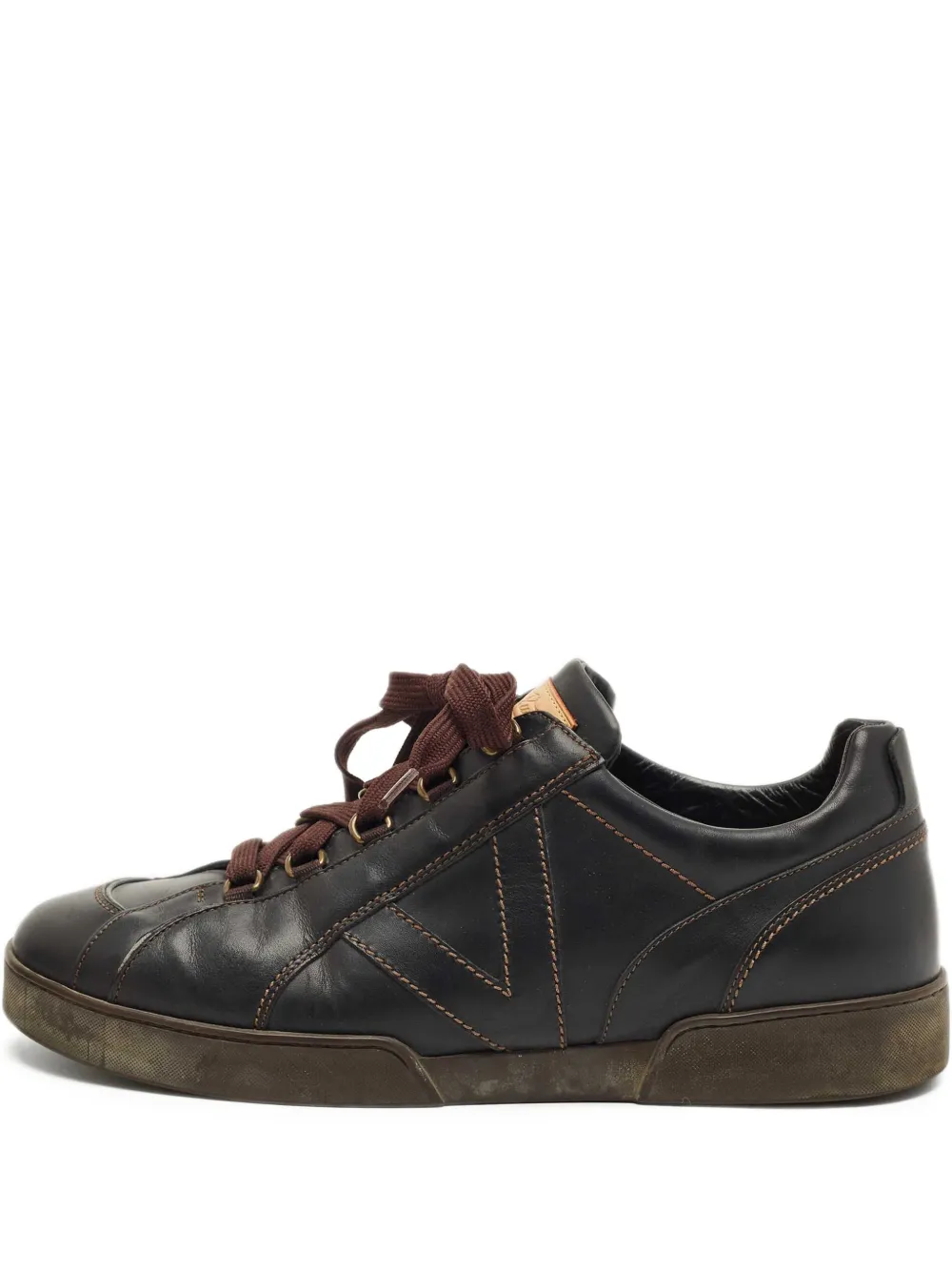 Louis Vuitton Pre-Owned leather lace-up sneakers - Nero