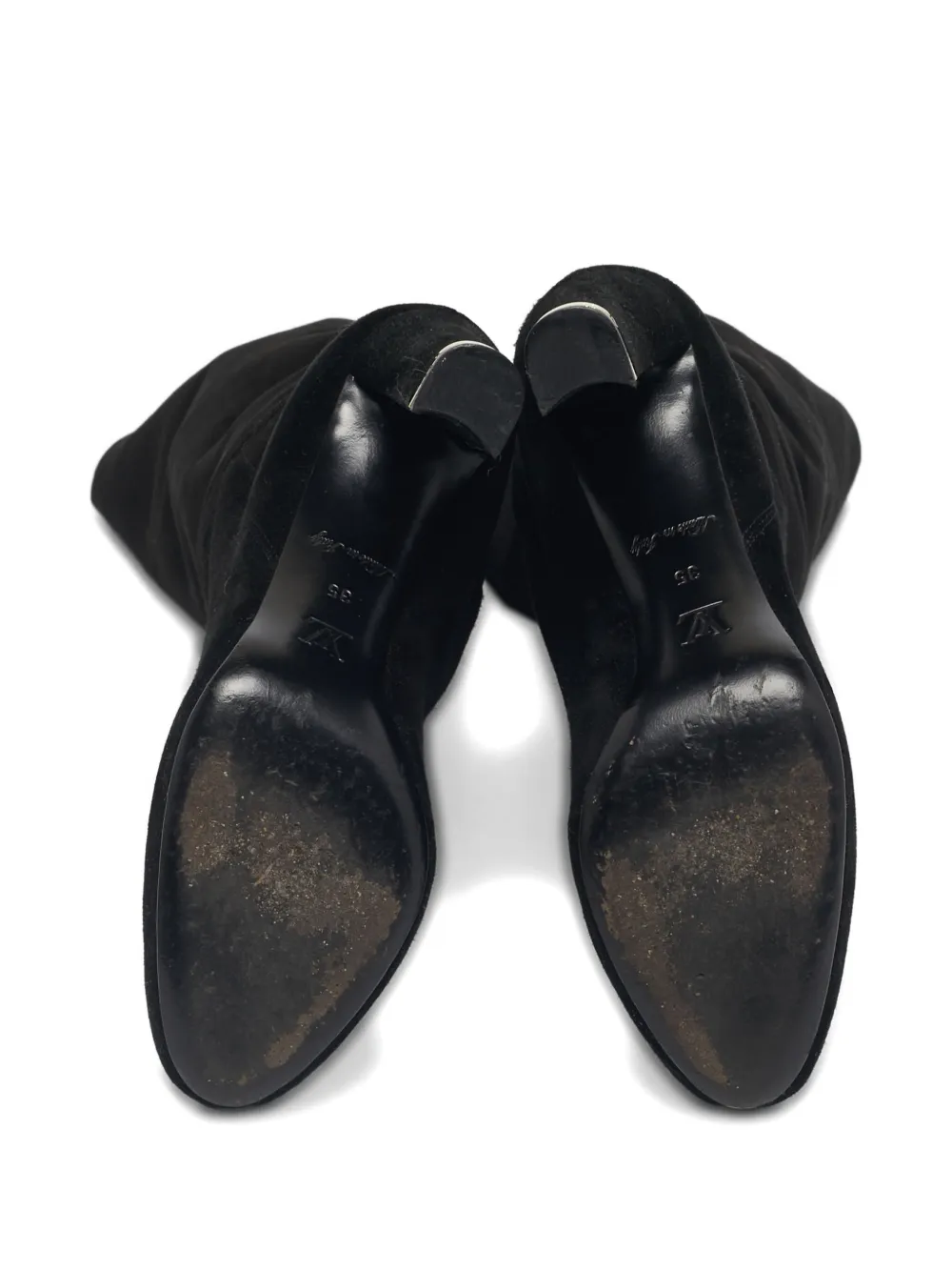 Louis Vuitton Pre-Owned suede knee-length boots - Zwart