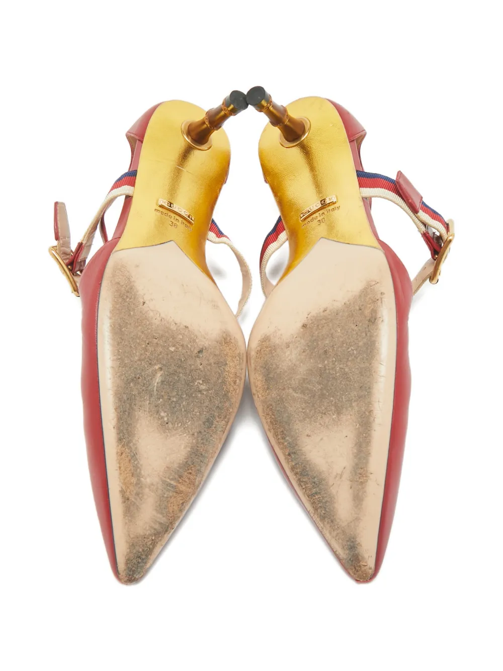 Gucci Pre-Owned Unia leather pointed-toe pumps - Rood