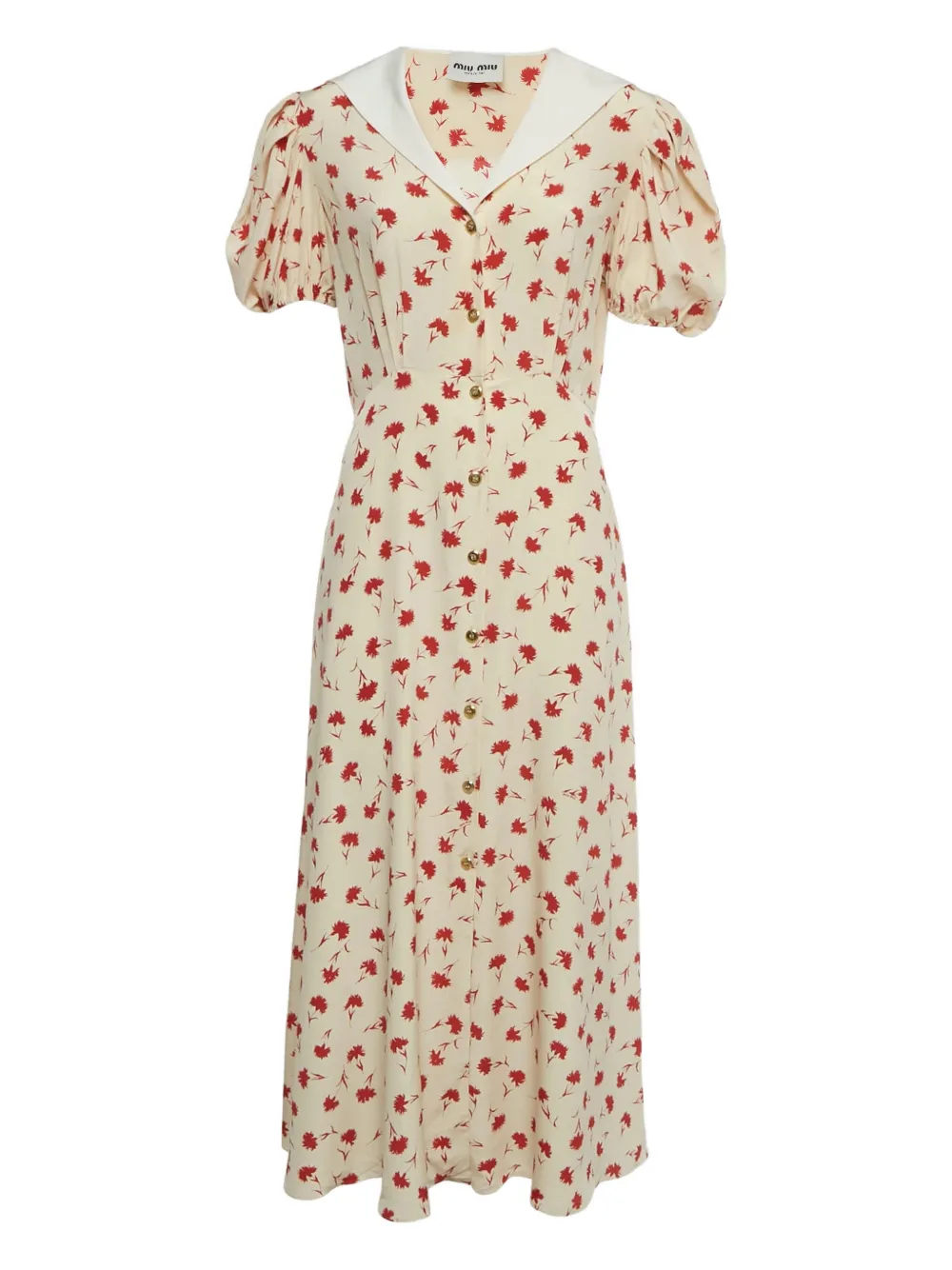 Miu Miu Pre-Owned silk floral-print maxi dress - Toni neutri