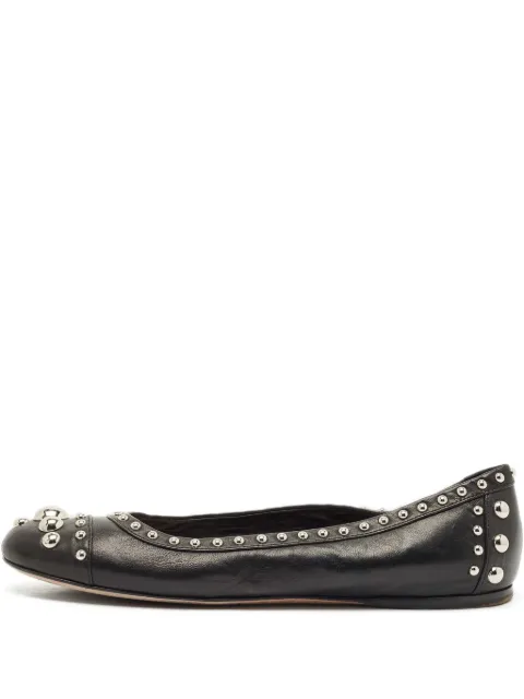 Prada Pre-Owned studded leather ballet flats