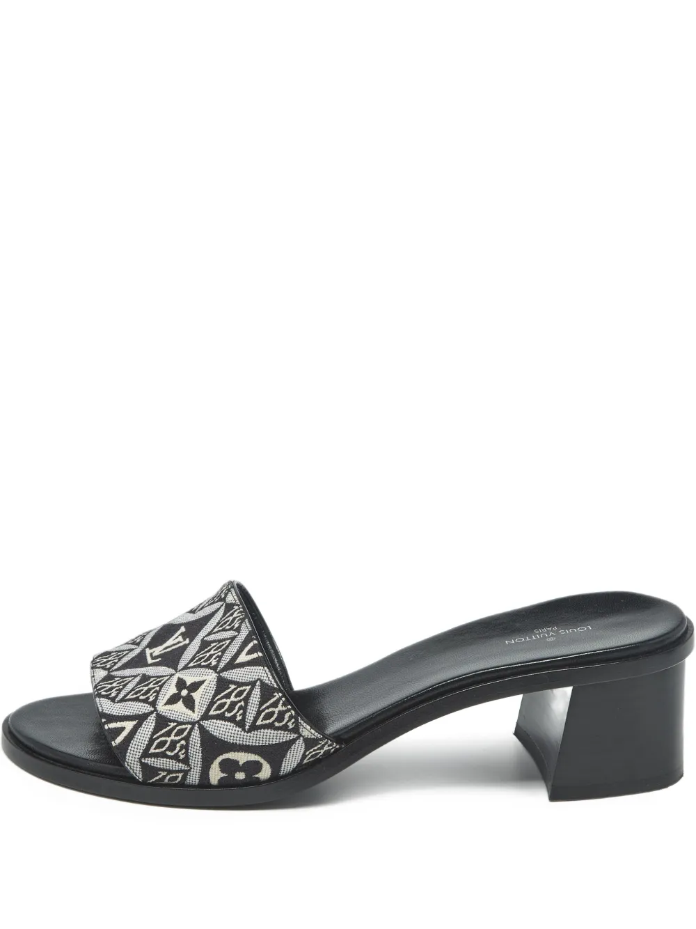 Louis Vuitton Pre-Owned 1854 40 jacquard canvas slide sandals (6 cm) - Schwarz