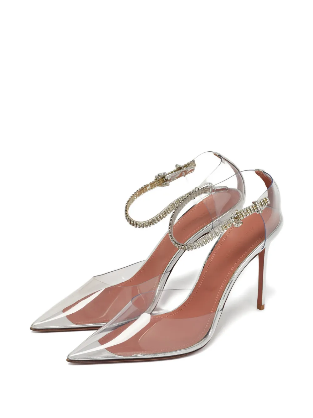 Amina Muaddi Ursina crystal-embellishments pumps - Wit