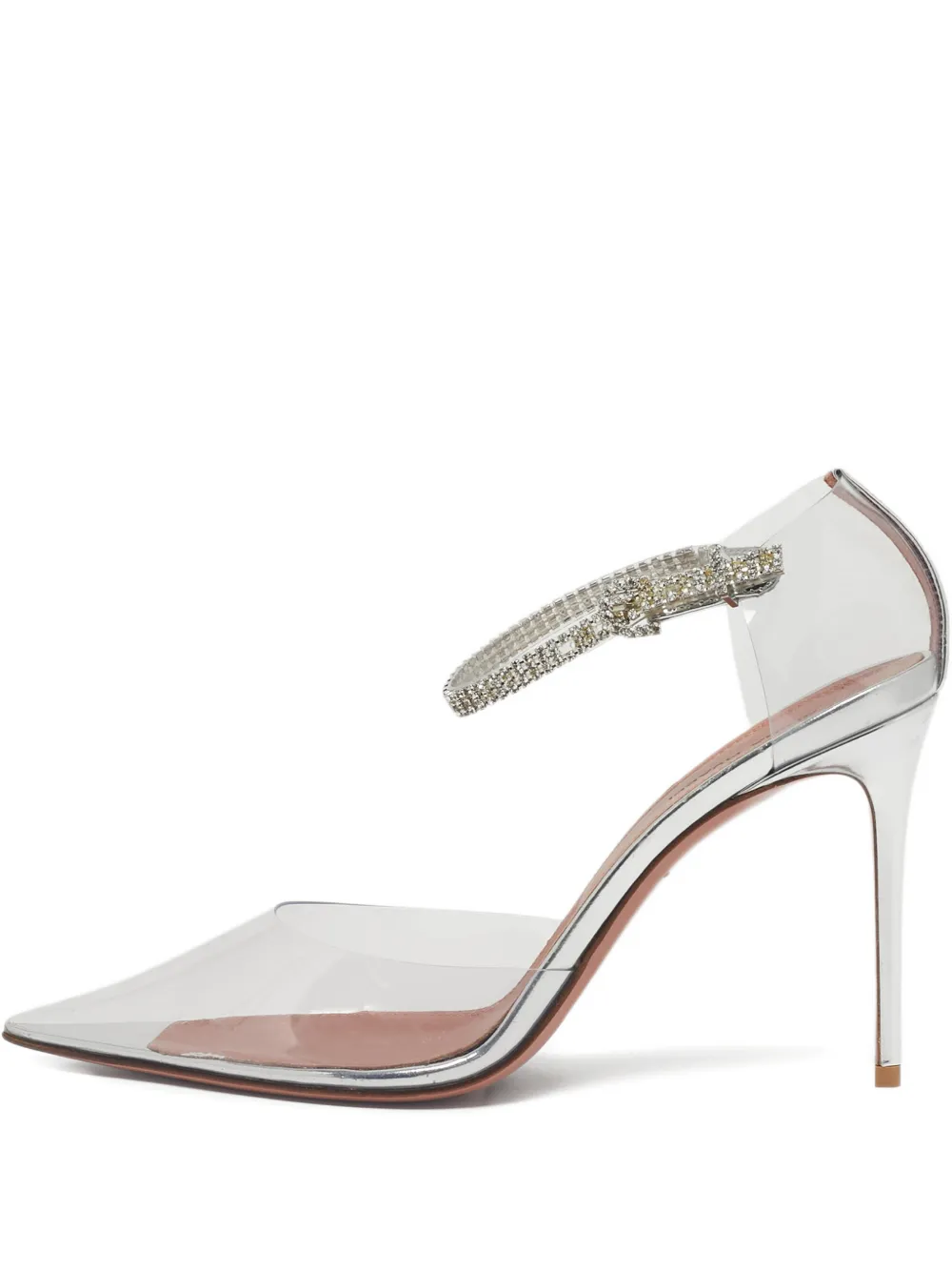 Amina Muaddi Ursina crystal-embellishments pumps - Bianco