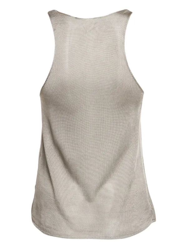 Elisabetta Franchi ribbed-knit Tank Top | Grey | FARFETCH JO