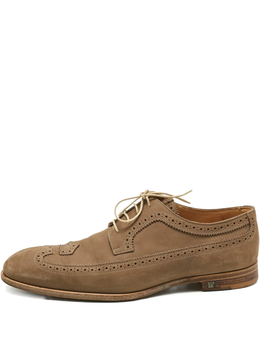 Louis Vuitton Pre-Owned suede brogue-detail derby shoes - Braun