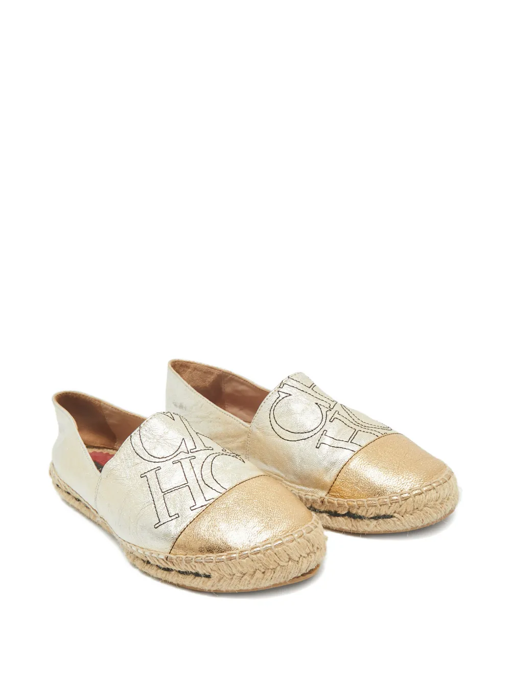 Carolina Herrera leather espadrille - Zilver
