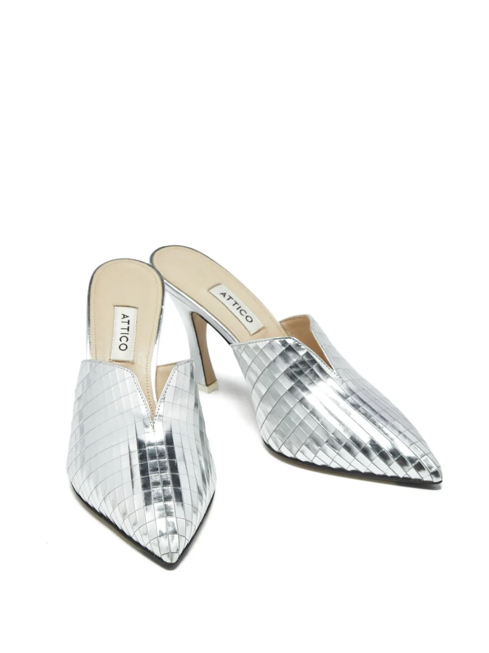 The Attico stiletto mules - Zilver