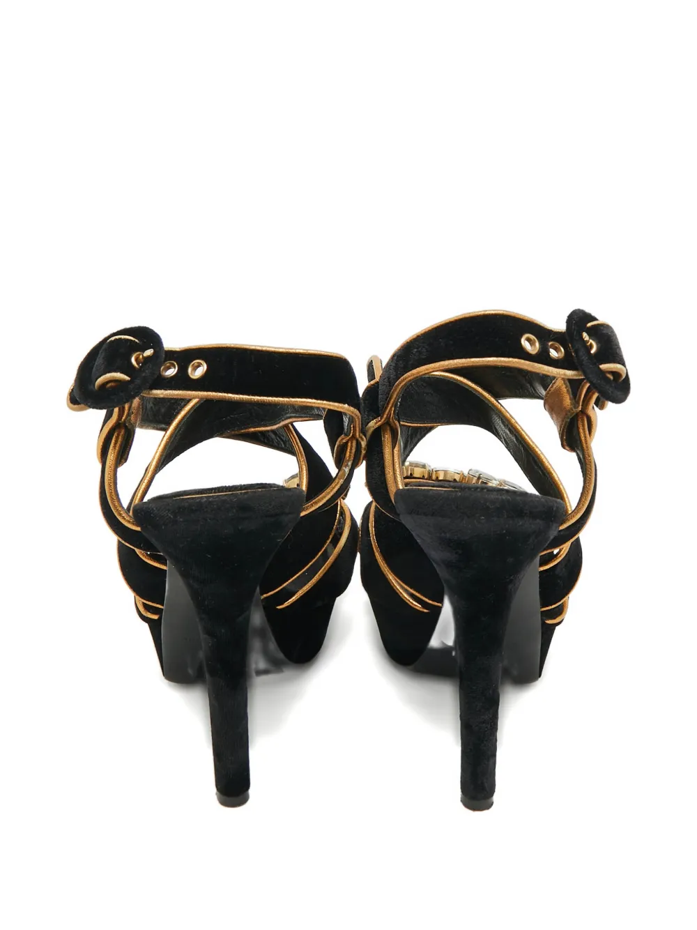 Dolce & Gabbana Pre-Owned platform crystal-embellished sandals - Zwart