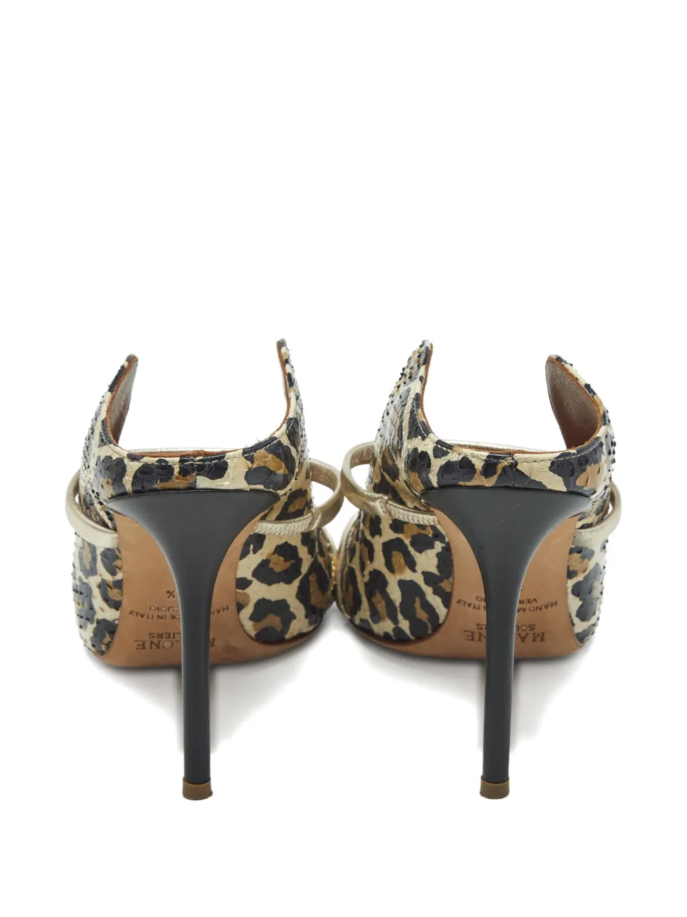 Malone Souliers snakeskin strap mules - Beige