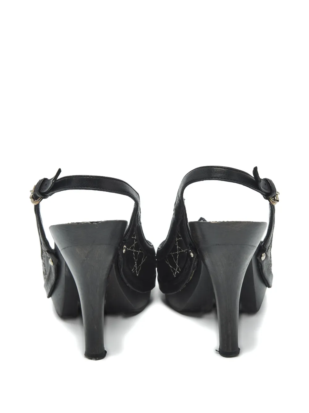 Christian Dior Pre-Owned slingback platform sandals - Zwart