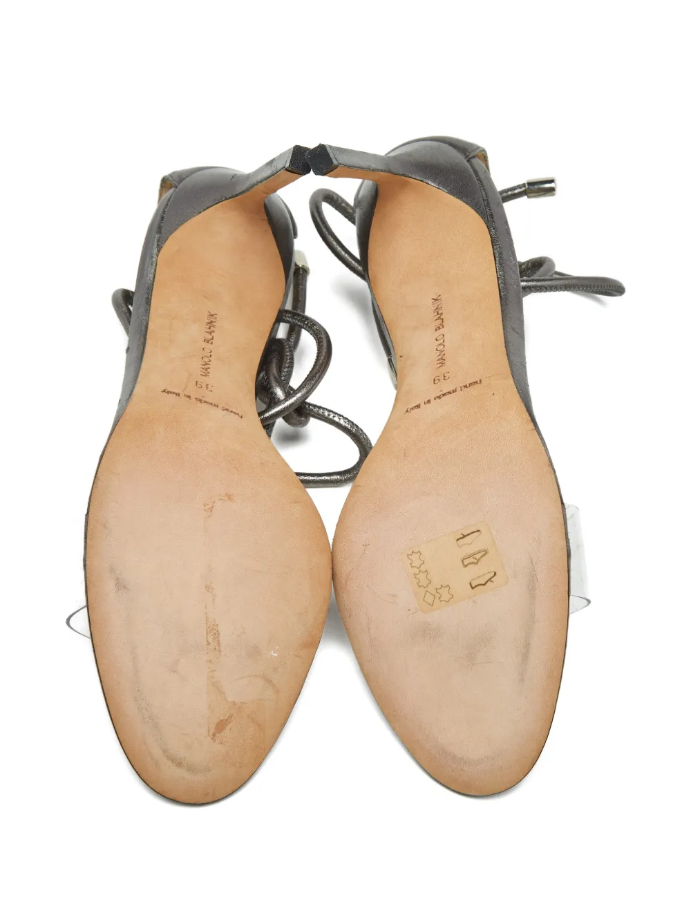 Manolo Blahnik Estro ankle-strap leather sandals - Wit