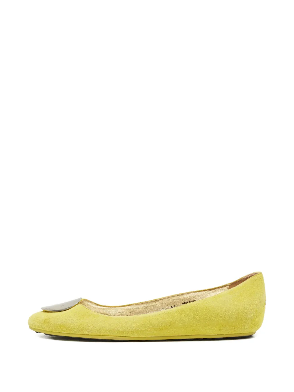 Jimmy Choo Pre-Owned Suede disc ballet flats - Giallo