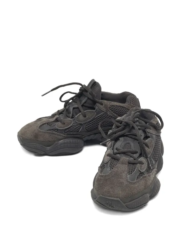 Adidas Yeezy 500 Mesh Suede Shoes | Black | FARFETCH AZ