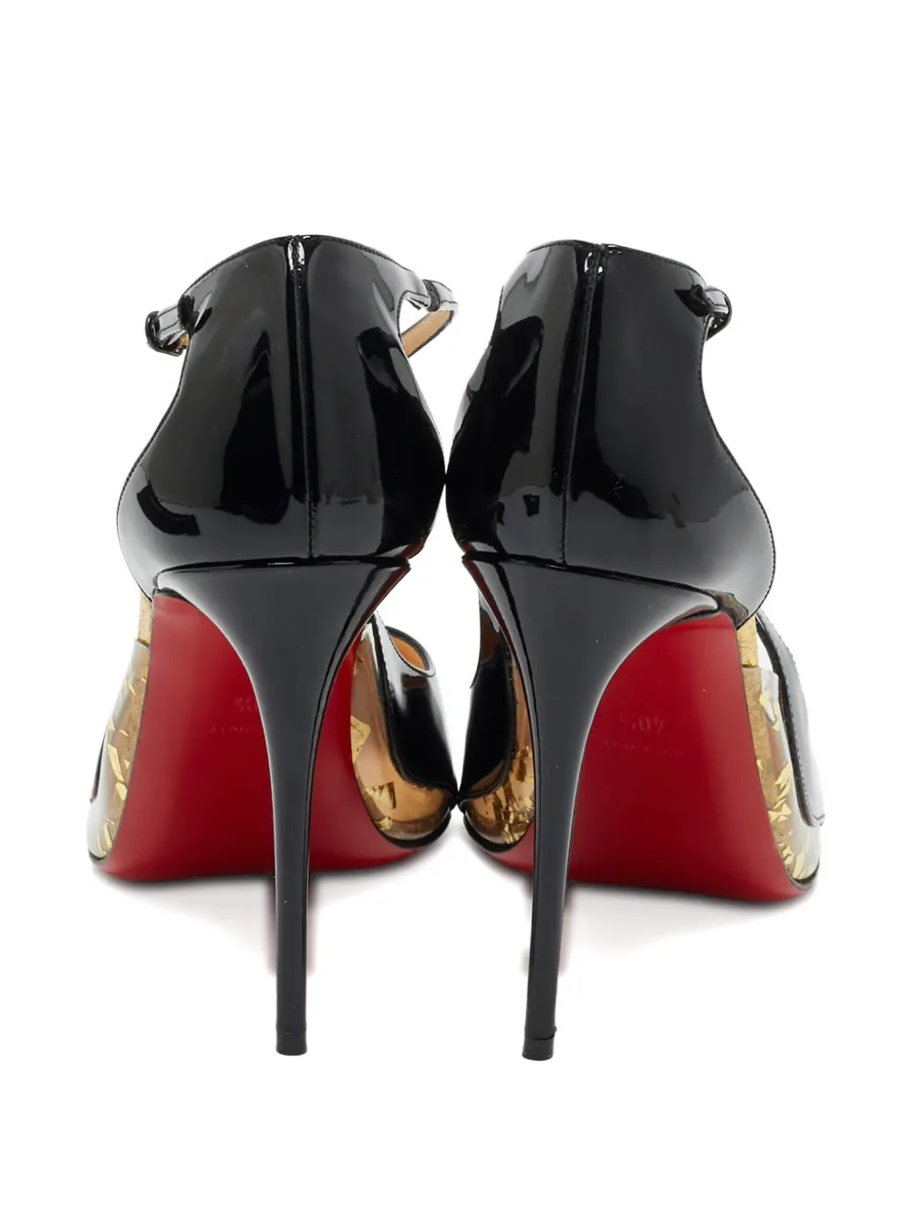 Christian Louboutin Pre-Owned Crossettinetta patent-leather heeled pumps - Zwart