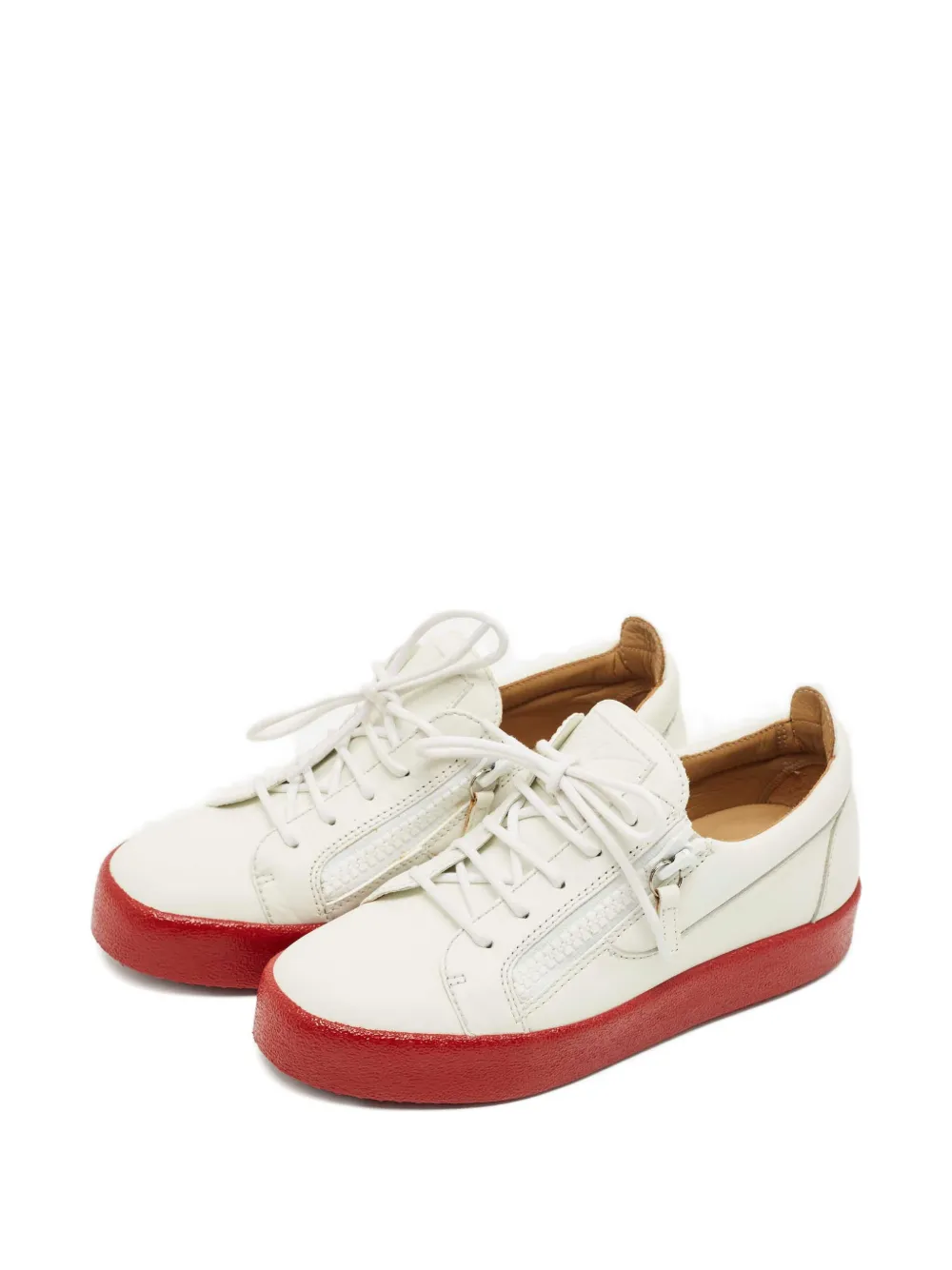 Giuseppe Zanotti Frankie zip leather sneakers - Wit