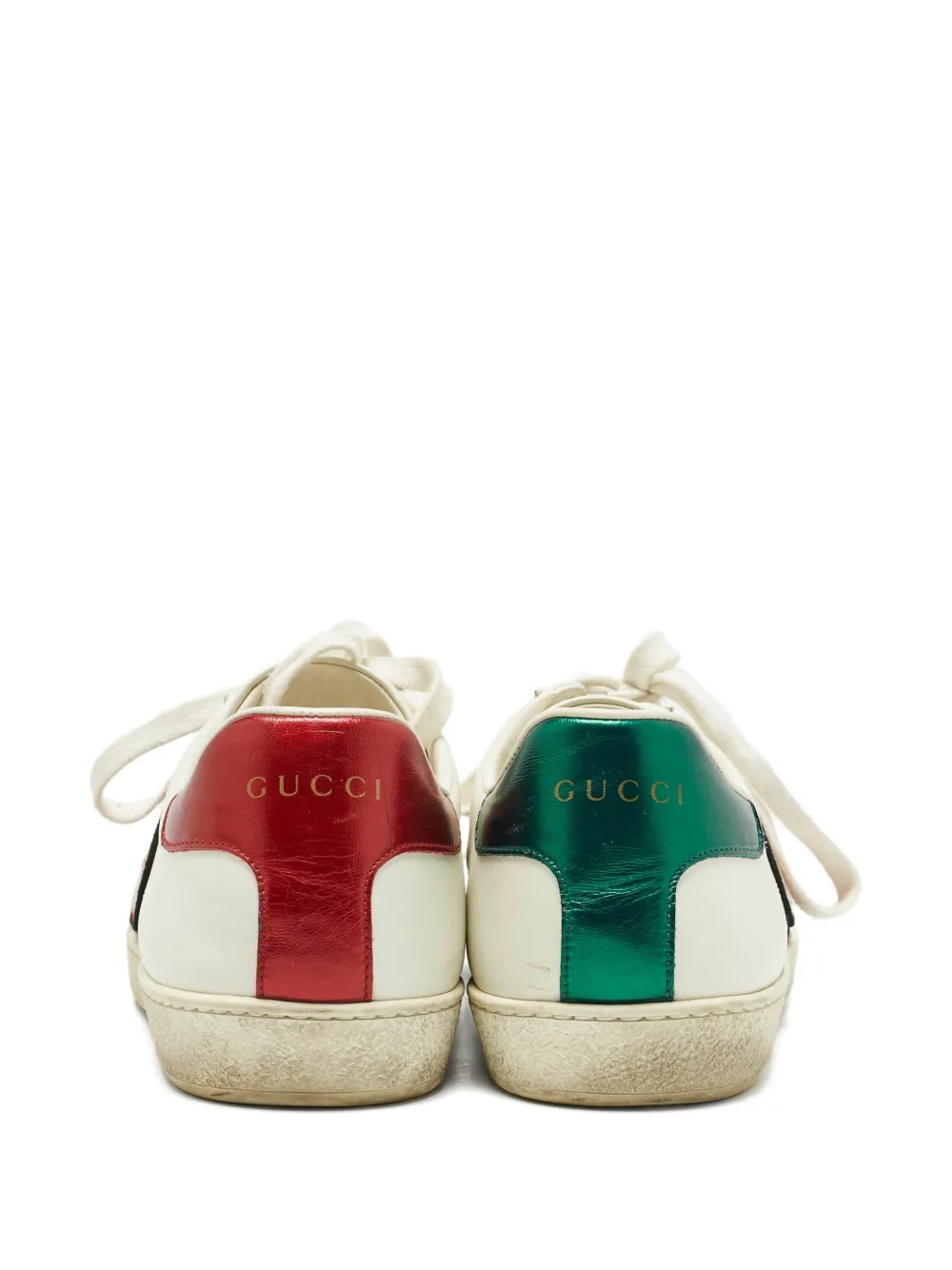 Gucci Pre-Owned Ace GG apple appliqué sneakers - Wit
