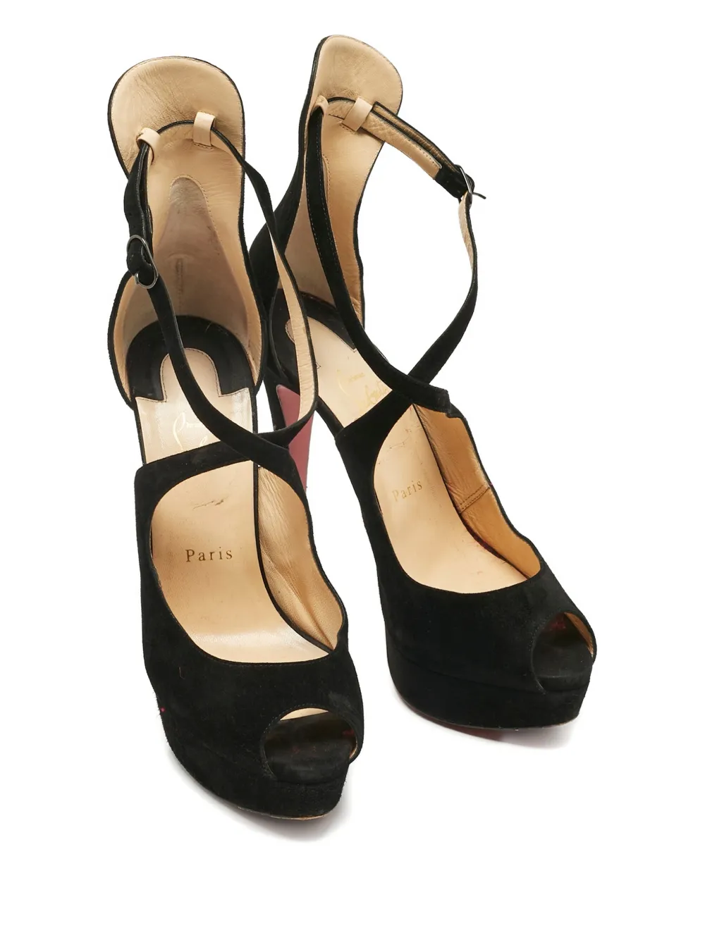 Christian Louboutin Pre-Owned peep-toe sandals - Zwart
