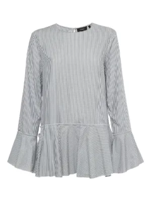 SANDRO レーストリム ストライプ トップ | ホワイト | FARFETCH JP