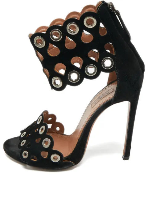 Alaïa Pre-Owned eyelet ankle strap heels sandals