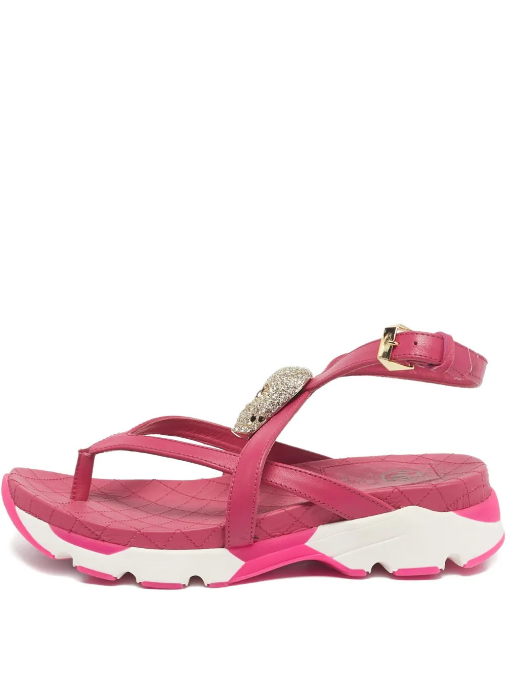 Philipp Plein skull leather sandal - Rosa