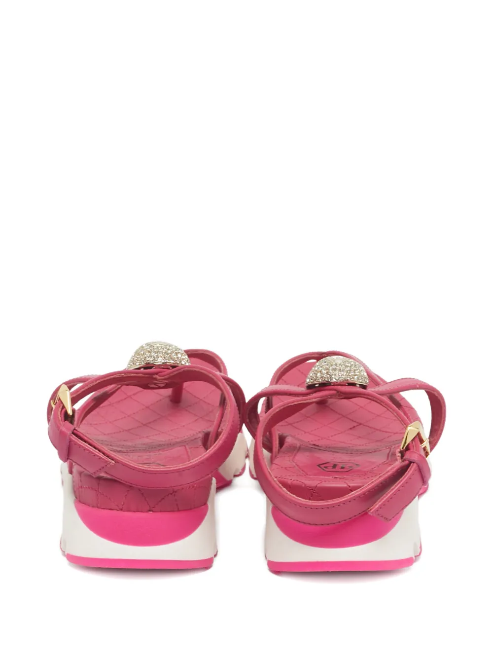  Philipp Plein Sandali Skull In Pelle - Rosa 