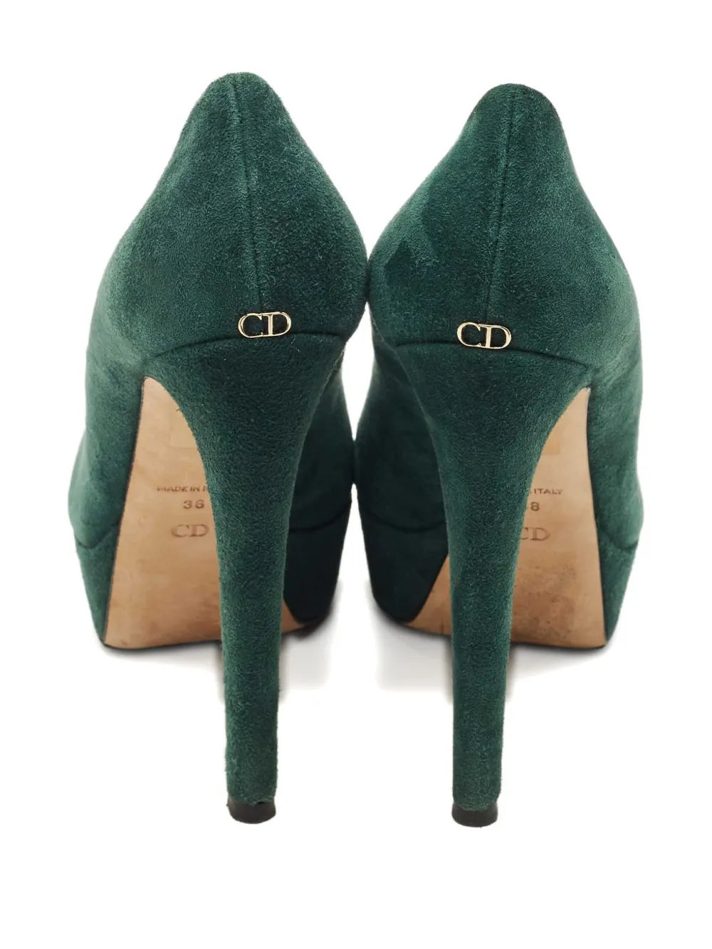 Christian Dior Pre-Owned platform suede pumps - Groen