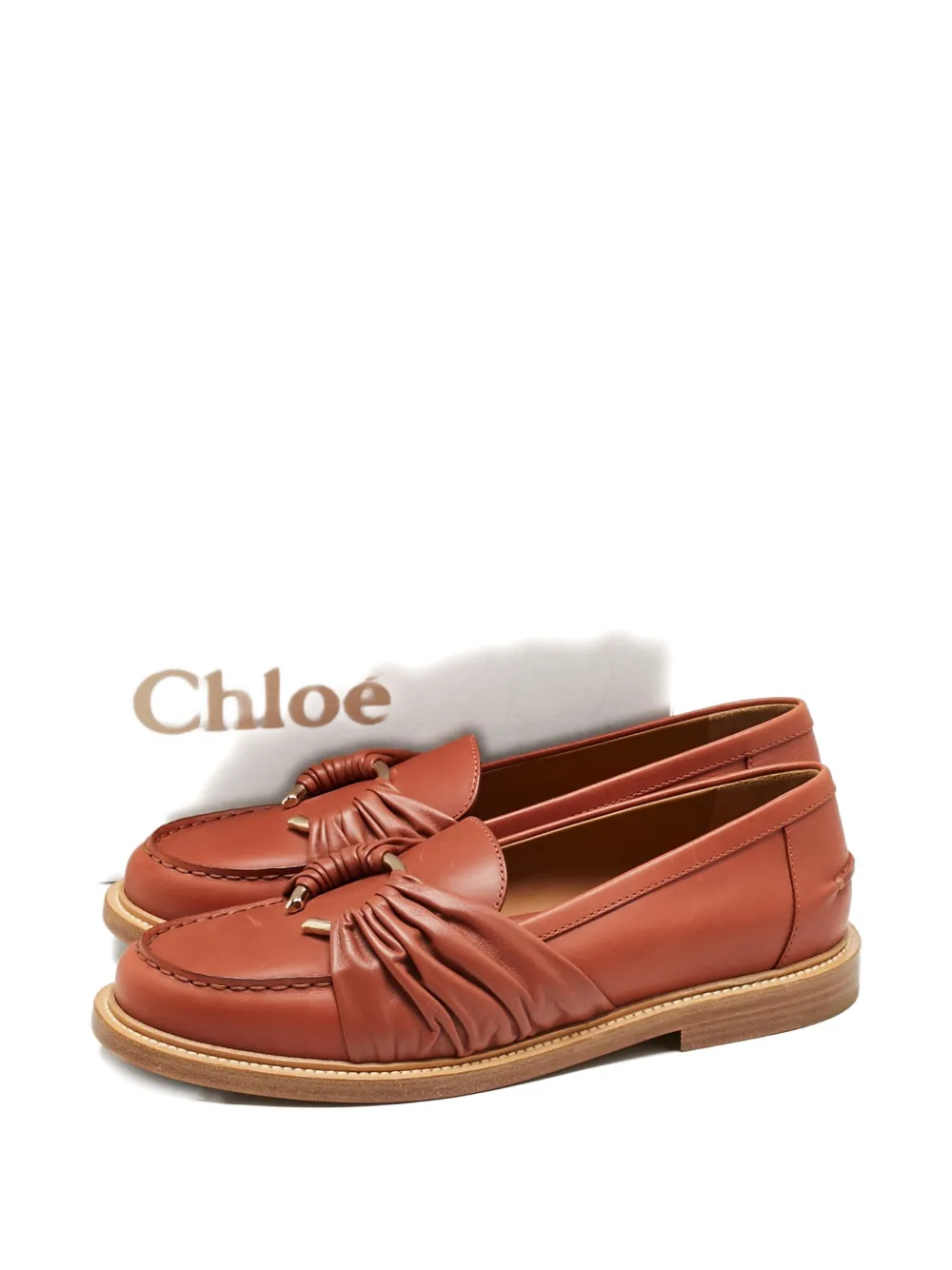 CHLOÉ Pre-owned Leather Loafers In Brown