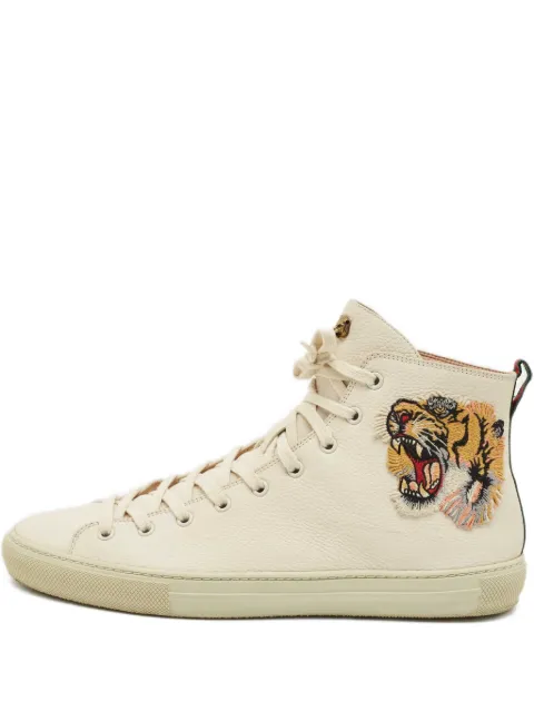 Gucci Pre-Owned embroidered leather high-top sneakers