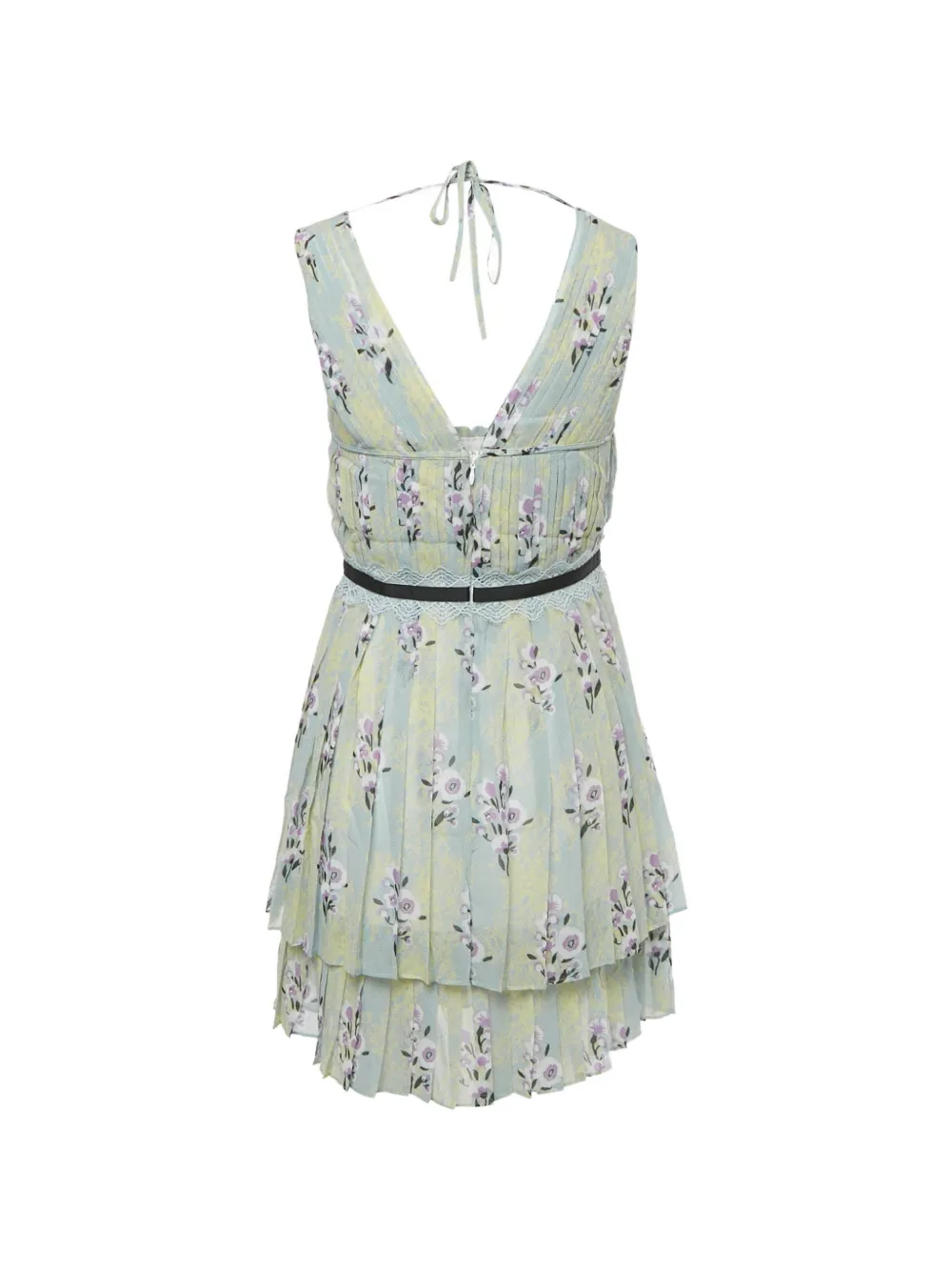 Self-Portrait floral-print mini dress - Blauw