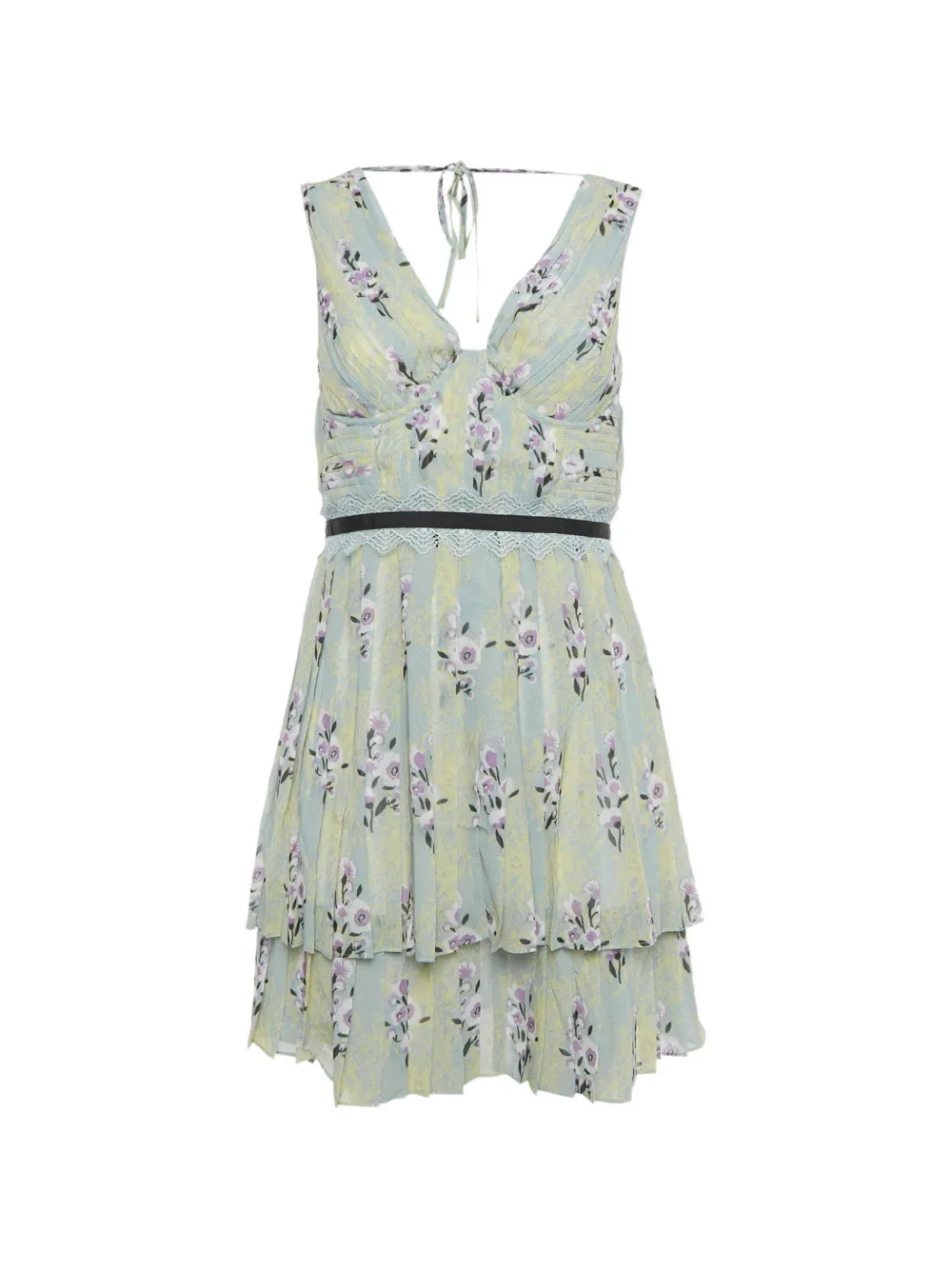 Self-Portrait floral-print mini dress - Blu