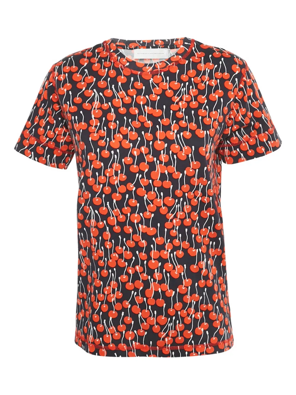 Victoria Victoria Beckham cherry-print cotton T-shirt - Blu